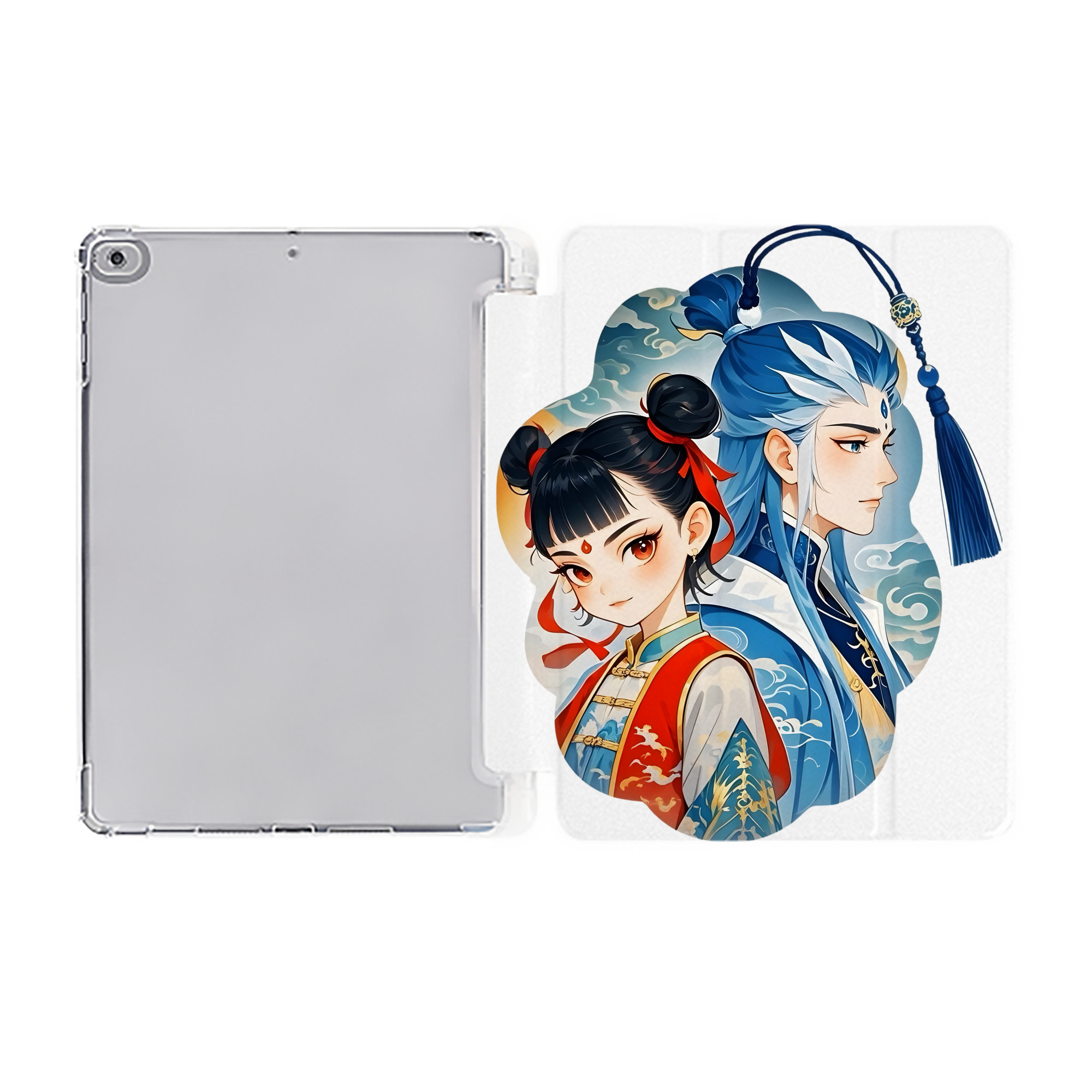 （画像用） Ne Zha 2 ナタ 魔童の大暴れ IPad ケース ペン収納付き 三つ折りスタンド PUレザー×シリコン 対応機種9.5/10.5/10.9インチ